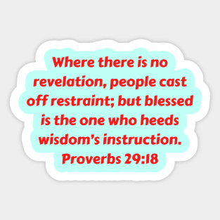 Bible Verse Proverbs 29:18 Sticker